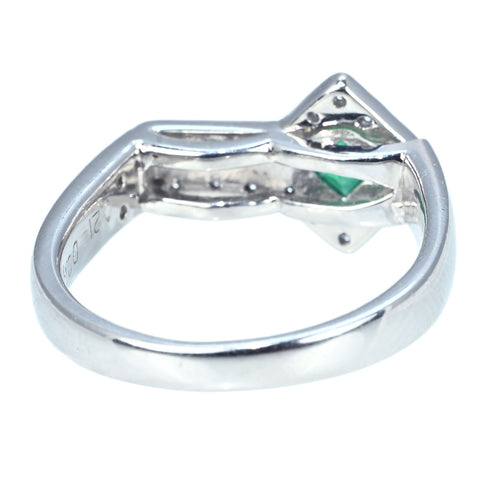 【中古】PT900 EMERALD RING エメラルドリング E0.21ct D0.13ct 7.0g #12