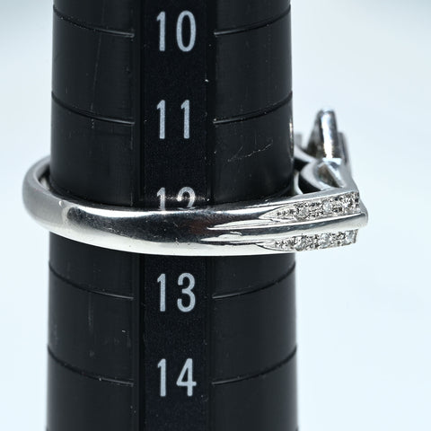 【中古】PT900 EMERALD RING エメラルドリング E0.21ct D0.13ct 7.0g #12