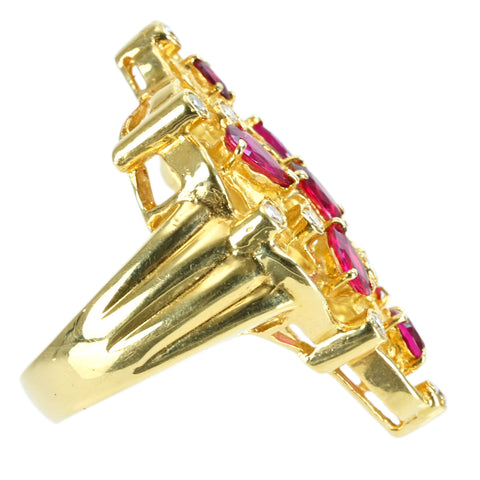 【中古】K18 RUBY ルビーリングRING  R1.83ct D0.25ct 12.1g #10