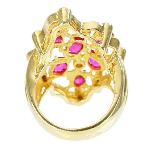 【中古】K18 RUBY ルビーリングRING  R1.83ct D0.25ct 12.1g #10