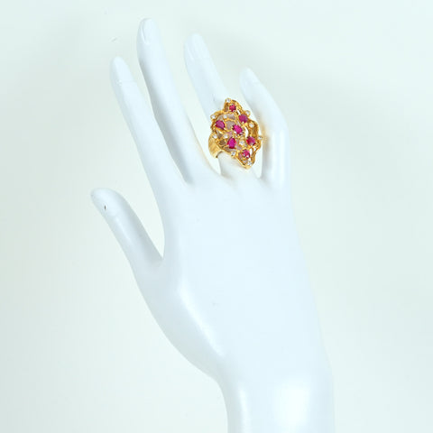 【中古】K18 RUBY ルビーリングRING  R1.83ct D0.25ct 12.1g #10