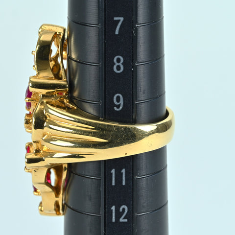 【中古】K18 RUBY ルビーリングRING  R1.83ct D0.25ct 12.1g #10