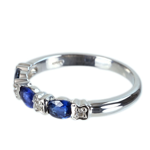 【中古】K18WG SAPPHIRE RING サファイアリング S0.75ct D0.05ct 2.6g #10