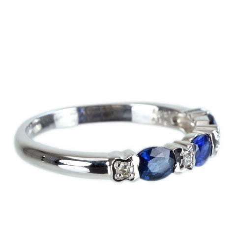 【中古】K18WG SAPPHIRE RING サファイアリング S0.75ct D0.05ct 2.6g #10