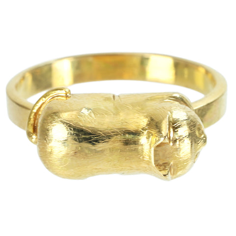 [Pre-owned] K18YG Diamond Ring Cat RING 5.1g #12.5 