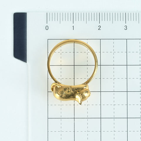 【中古】K18YG ダイヤモンドリング  ネコ RING 5.1g #12.5