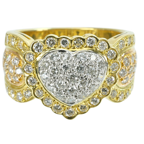 [Used] K18YG/PT900 DIAMOND RING D1.00ct 11.8g #13 