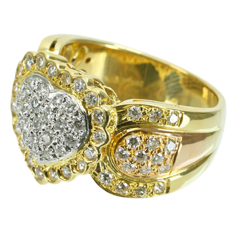 [Used] K18YG/PT900 DIAMOND RING D1.00ct 11.8g #13 