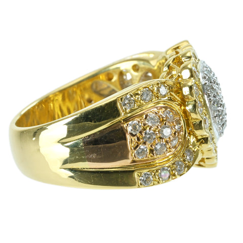 [Used] K18YG/PT900 DIAMOND RING D1.00ct 11.8g #13 