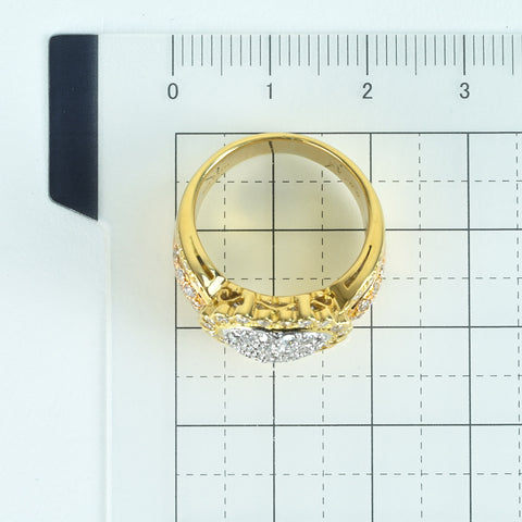 [Used] K18YG/PT900 DIAMOND RING D1.00ct 11.8g #13 