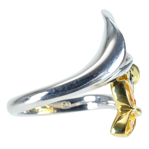 Pre-owned 18K White Gold/Yellow Gold Sapphire Blue &amp; Yellow Sapphire Ring, S1.50ct, D0.06ct, NGL Certificate, 9.3g, #12.5 