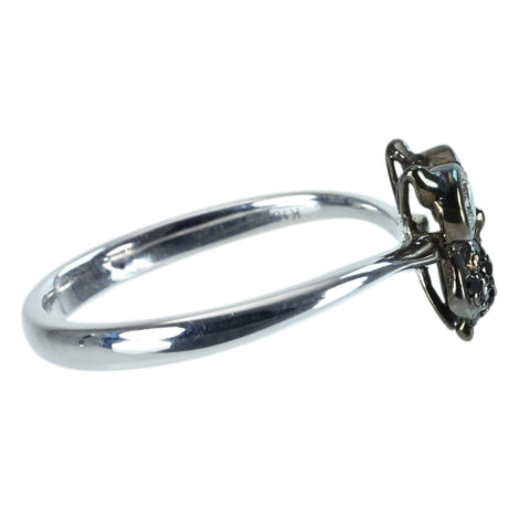 【中古】K18WG DIAMOND カラーレス＆ブラックダイヤモンドリング D0.26ct 2.2g #11.5