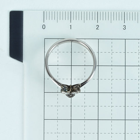 【中古】K18WG DIAMOND カラーレス＆ブラックダイヤモンドリング D0.26ct 2.2g #11.5
