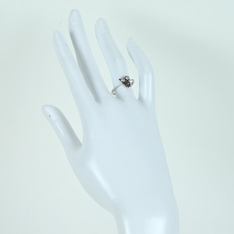 【中古】K18WG DIAMOND カラーレス＆ブラックダイヤモンドリング D0.26ct 2.2g #11.5