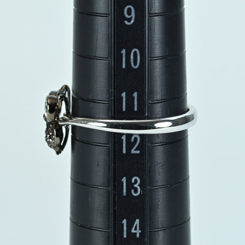 【中古】K18WG DIAMOND カラーレス＆ブラックダイヤモンドリング D0.26ct 2.2g #11.5