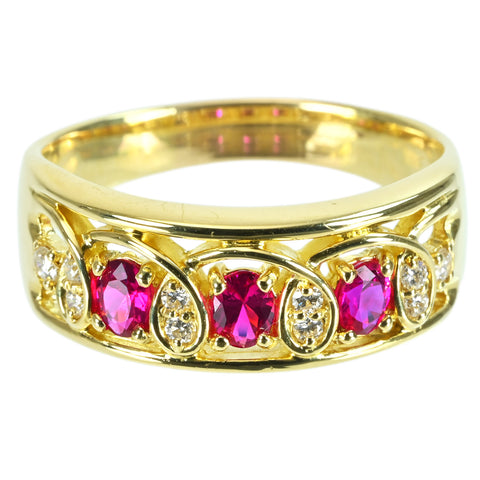 【中古】K18YG RUBY ルビーリング RING R0.62ct D0.15ct 7.7g #21