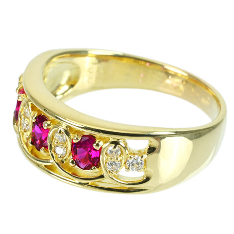 【中古】K18YG RUBY ルビーリング RING R0.62ct D0.15ct 7.7g #21