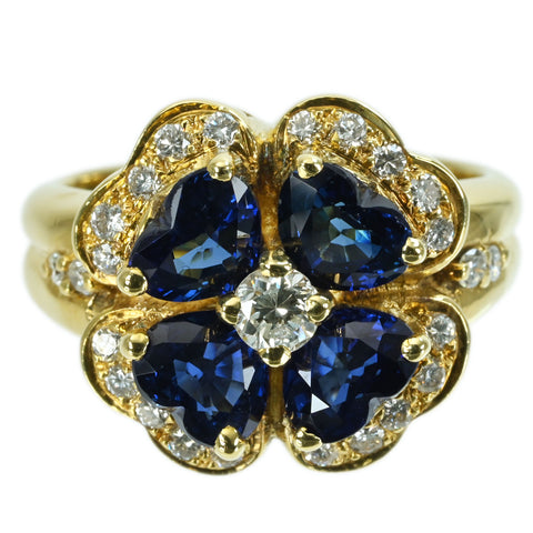 【中古】K18YG SAPPHIRE RING サファイアリング S2.79ct D0.50ct ソーティング 9.0g #11