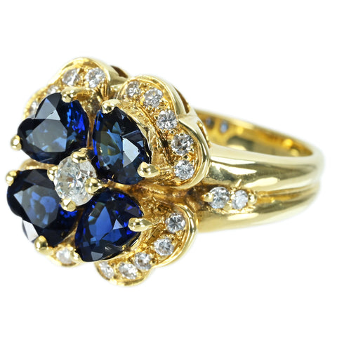 【中古】K18YG SAPPHIRE RING サファイアリング S2.79ct D0.50ct ソーティング 9.0g #11