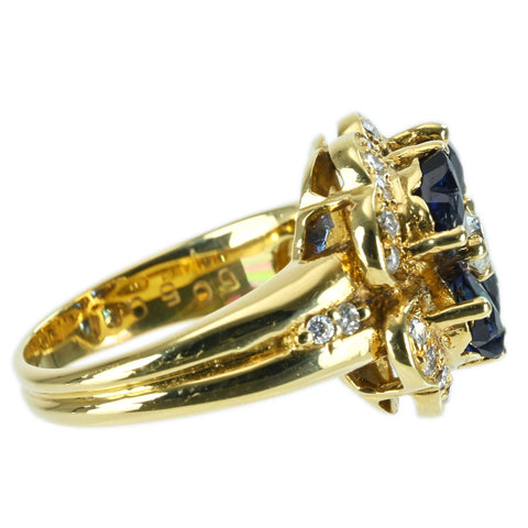【中古】K18YG SAPPHIRE RING サファイアリング S2.79ct D0.50ct ソーティング 9.0g #11