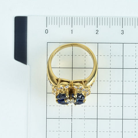【中古】K18YG SAPPHIRE RING サファイアリング S2.79ct D0.50ct ソーティング 9.0g #11