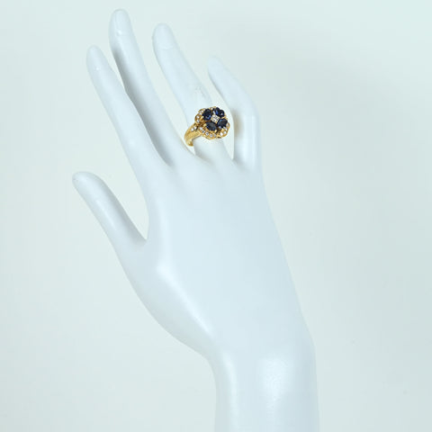 【中古】K18YG SAPPHIRE RING サファイアリング S2.79ct D0.50ct ソーティング 9.0g #11