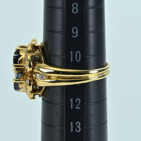 【中古】K18YG SAPPHIRE RING サファイアリング S2.79ct D0.50ct ソーティング 9.0g #11