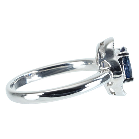 【中古】 K18WG SAPPHIRE RING サファイアリング S1.04ct D0.25ct CGLソーティング 4.8g #16