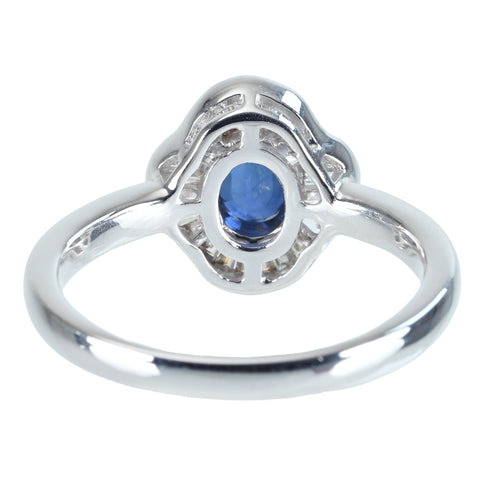 【中古】 K18WG SAPPHIRE RING サファイアリング S1.04ct D0.25ct CGLソーティング 4.8g #16