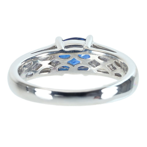 【中古】PT900 SAPPHIREサファイアリング RING  S1.02ct D0.10ct GRJソーティング 5.8g #9