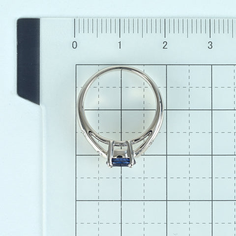 【中古】PT900 SAPPHIREサファイアリング RING  S1.02ct D0.10ct GRJソーティング 5.8g #9