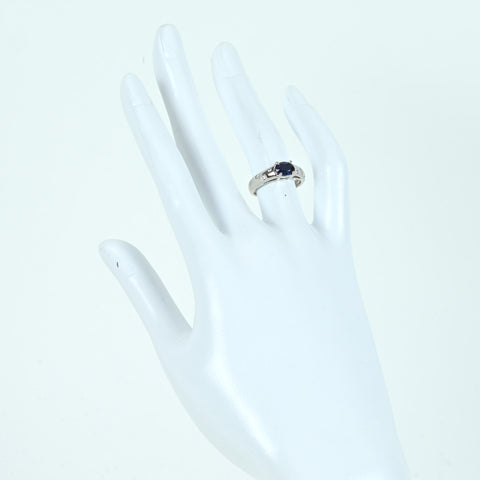 【中古】PT900 SAPPHIREサファイアリング RING  S1.02ct D0.10ct GRJソーティング 5.8g #9