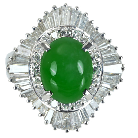 【中古】三越 PT900 JADEITE RING ヒスイリング J3.74ct D1.92ct GRJソーティング 12.6g #8
