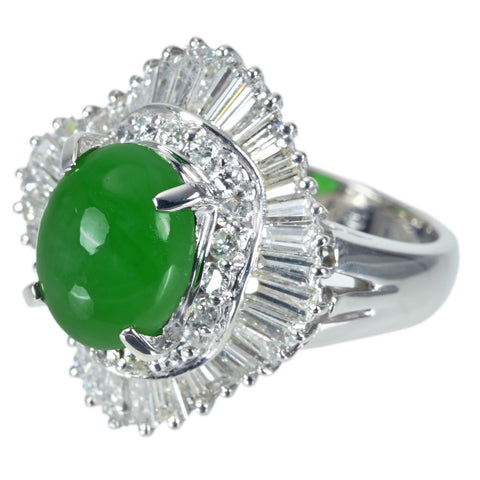 【中古】三越 PT900 JADEITE RING ヒスイリング J3.74ct D1.92ct GRJソーティング 12.6g #8