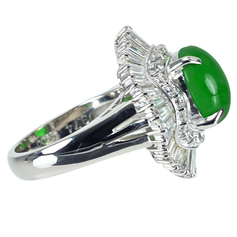 【中古】三越 PT900 JADEITE RING ヒスイリング J3.74ct D1.92ct GRJソーティング 12.6g #8