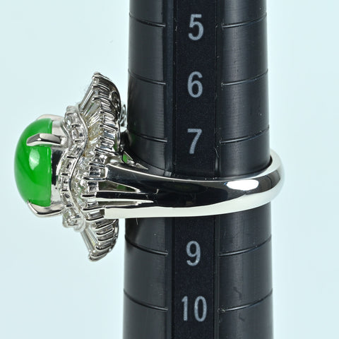 【中古】三越 PT900 JADEITE RING ヒスイリング J3.74ct D1.92ct GRJソーティング 12.6g #8