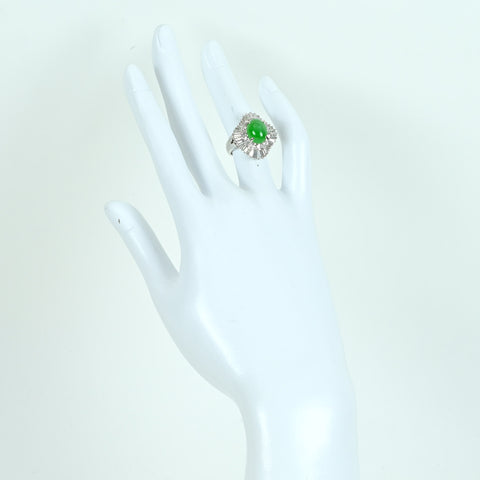 【中古】三越 PT900 JADEITE RING ヒスイリング J3.74ct D1.92ct GRJソーティング 12.6g #8