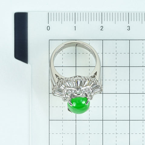 【中古】三越 PT900 JADEITE RING ヒスイリング J3.74ct D1.92ct GRJソーティング 12.6g #8
