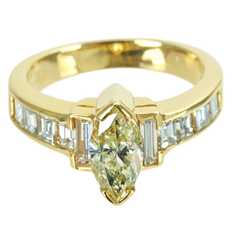 【中古】K18YG DIAMOND ダイヤモンドリング RING 1.01ct D0.79ct 5.7g #10