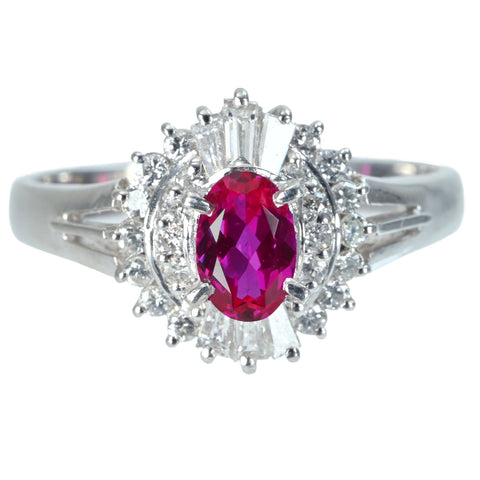 【中古】PT900 RUBY RING ルビーリング R0.72ct D0.57ct 5.2g #14