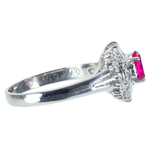 【中古】PT900 RUBY RING ルビーリング R0.72ct D0.57ct 5.2g #14