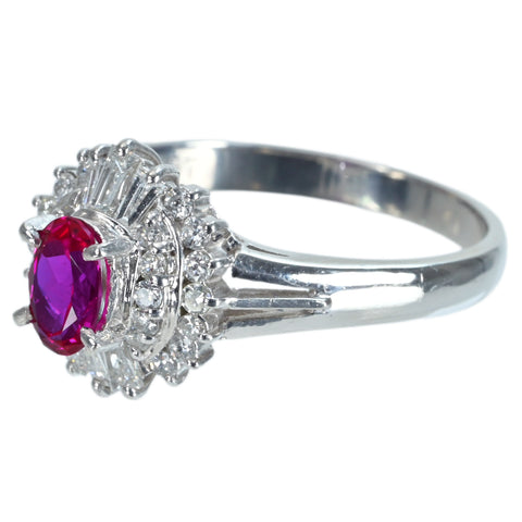 【中古】PT900 RUBY RING ルビーリング R0.72ct D0.57ct 5.2g #14