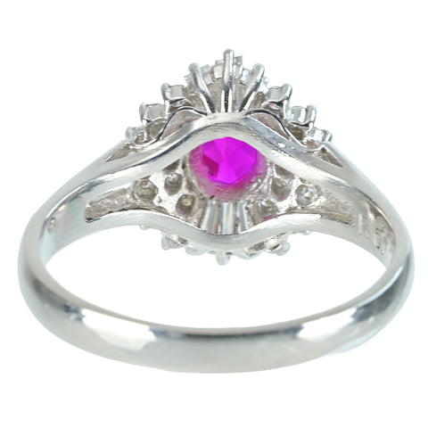 【中古】PT900 RUBY RING ルビーリング R0.72ct D0.57ct 5.2g #14