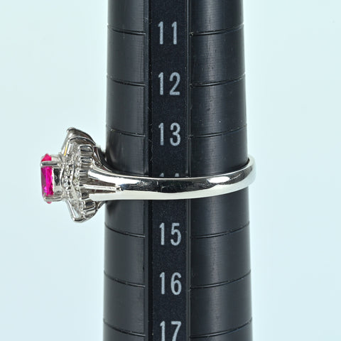 【中古】PT900 RUBY RING ルビーリング R0.72ct D0.57ct 5.2g #14