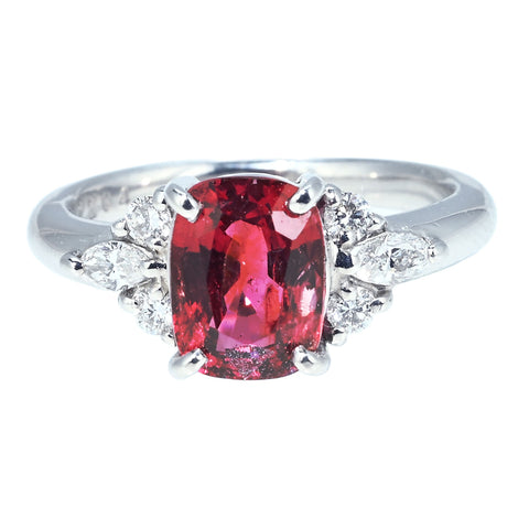 【中古】PT900 SPINEL RING スピネルリング SP2.204ct D0.31ct CGLソーティング 6.1g #12
