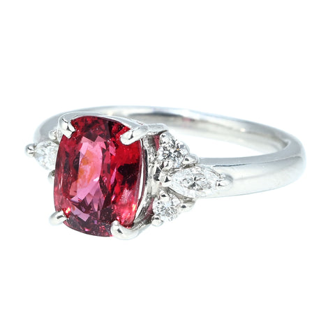 【中古】PT900 SPINEL RING スピネルリング SP2.204ct D0.31ct CGLソーティング 6.1g #12