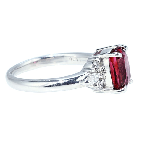 【中古】PT900 SPINEL RING スピネルリング SP2.204ct D0.31ct CGLソーティング 6.1g #12