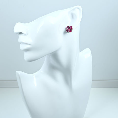 【中古】K18WG RUBY EARRINGS ルビーピアス R5.14ct D0.26ct 日本宝石科学協会鑑別書 4.7g