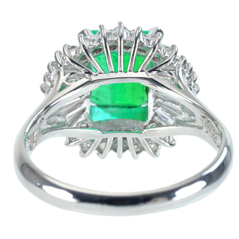 [Used] PT900 Emerald Ring, E1.60ct, D0.72ct, 7.8g, #15 