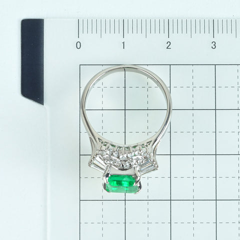 [Used] PT900 Emerald Ring, E1.60ct, D0.72ct, 7.8g, #15 
